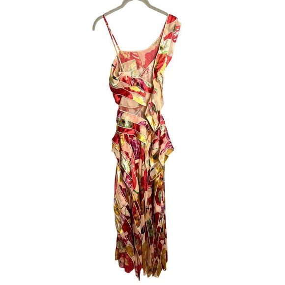 NWT Cult Gaia Whitney Gown Silk Floral Tiered Maxi Dress Size XS - Picture 12 of 13